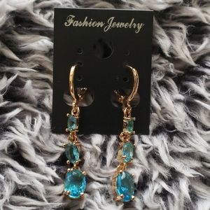 18K Yellow gold-filled turquoise topaz earring